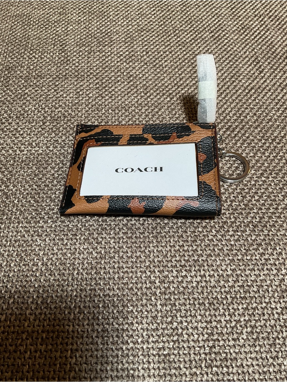 Coach Leopard Print Mini Skinny ID Card Case - Brown, Black, Silver NWT - Picture 2 of 6